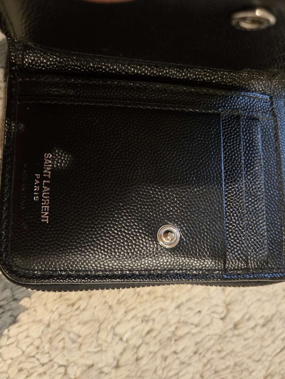 Yves Saint Laurent Black Quilted Leather Wallet - Picture 3 of 7